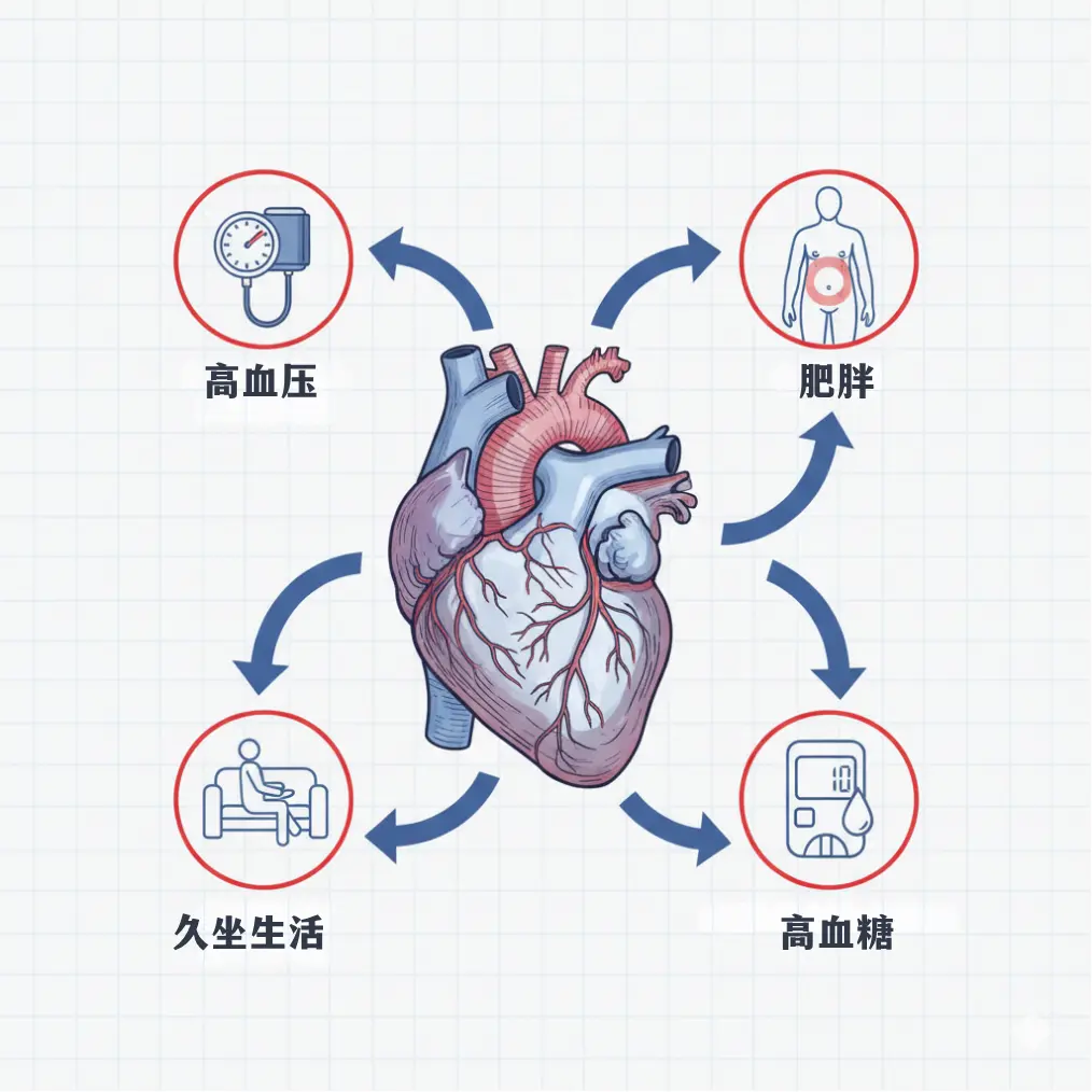 导致心脏病的代谢风险因素。